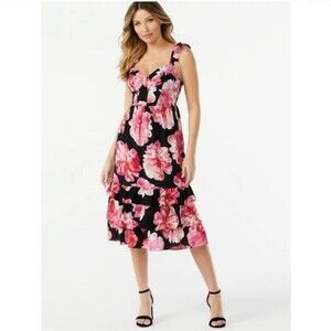 NWT Sofia Vergara Pink Floral Ruffle Barbie Core Dress